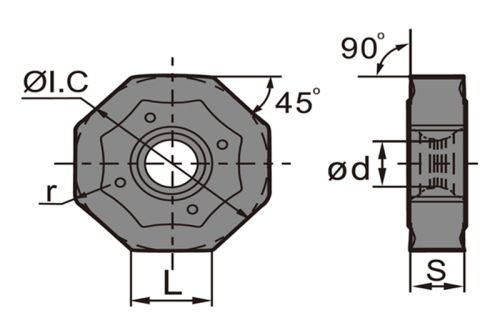 Double-sided Octagonal Carbide Inserts